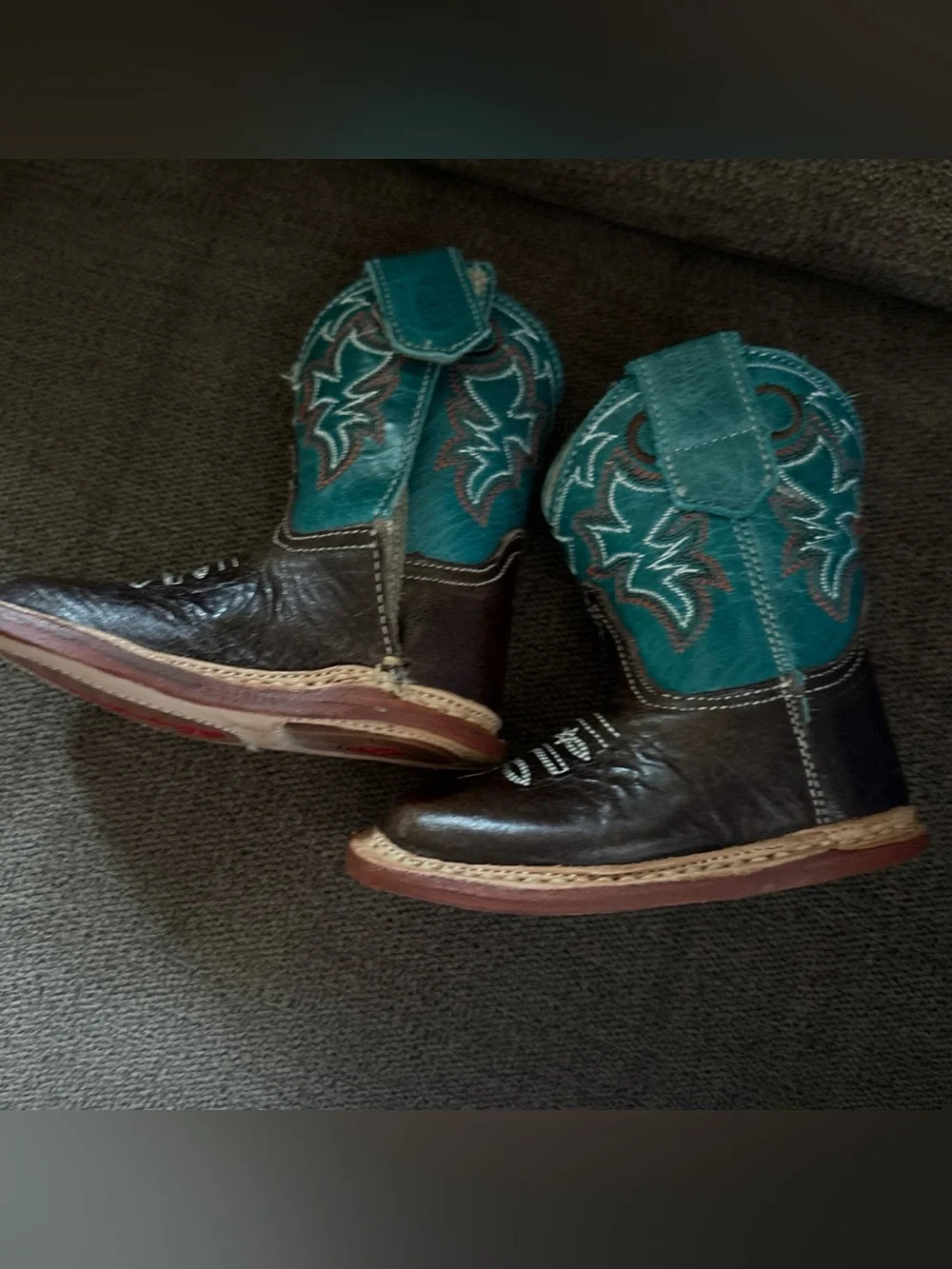 Roper Cowbabies Baby Handmade Leather Boots Rodeo Western Buffalo Size 1